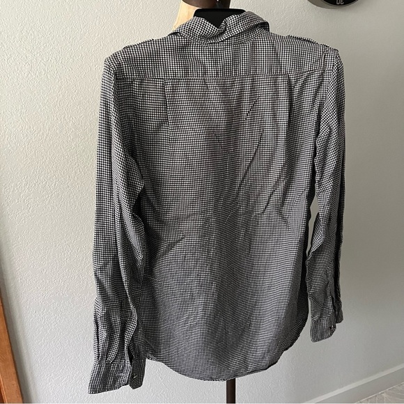 BAPE sz S Long Sleeve Button Down Shirt Black White Houndstooth Bathing Ape - Picture 2 of 9